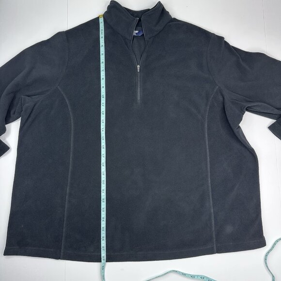 Lands' End Women Black Athletic Quarter Zip Fleece Activewear Top 2XL/20-22W/C54 - Picture 13 of 16